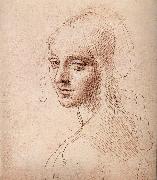 LEONARDO da Vinci Study fur the head of a Madchens oil